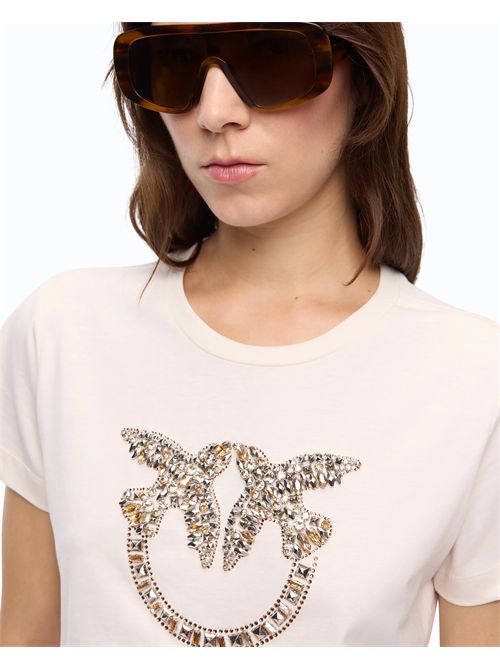T-shirt con logo Love Birds gioiello PINKO | 100535A3JP/C21